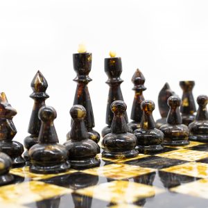 Gintarinė šachmatų lenta „Mozaika”