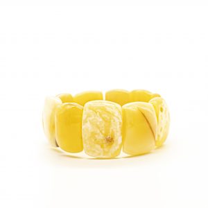 Stambi balto gintaro apyrankė