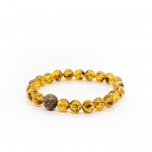 Smulki apvalaus gintaro apyrankė