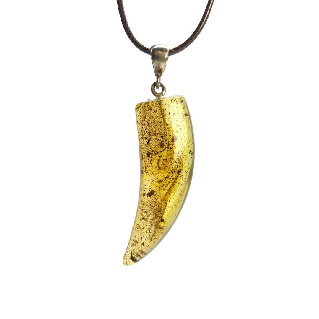 Skaidraus gintaro pakabukas "Iltis"