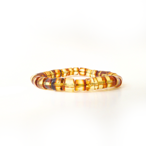 Skeltų gintaro ritinukų apyrankė